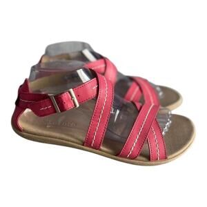 Spenco Women’s Andi Dark Pink With White Stitching Sandals Size-9